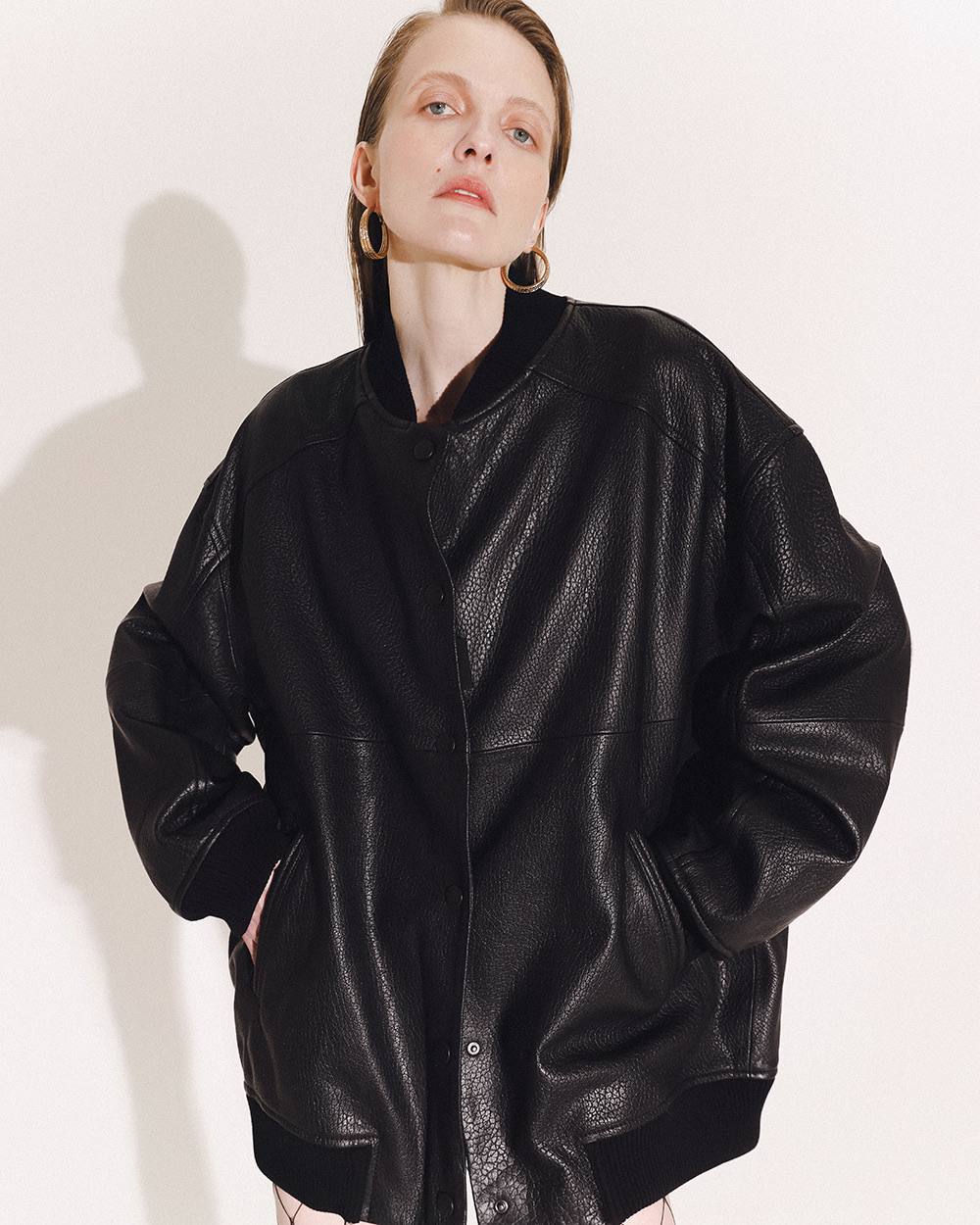 BOMBER LEATHER JACKET KATERINA KVIT