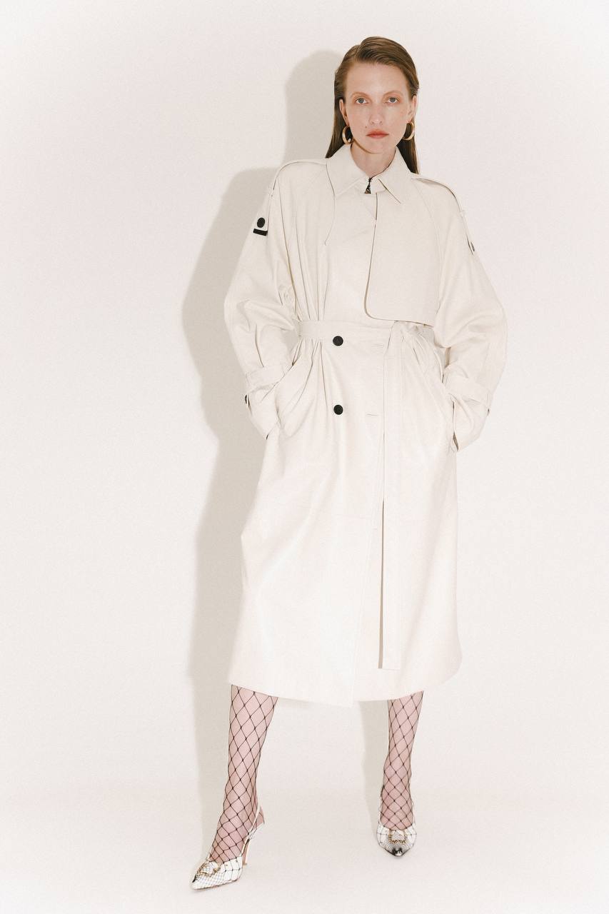 TRENCH LEATHER COAT KATERINA KVIT