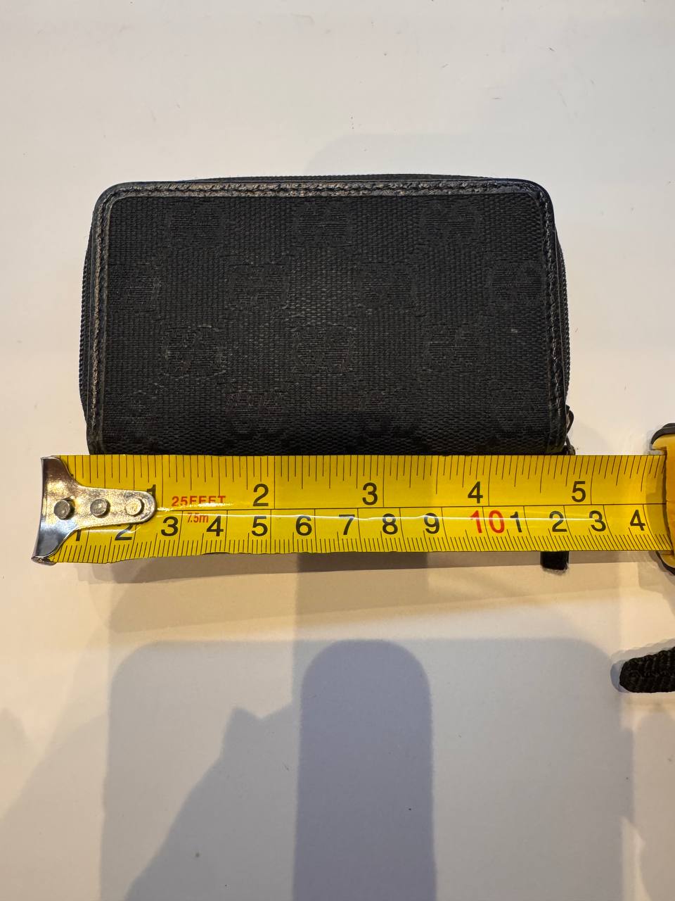 GUCCI Black GG Monogram Zip Card Holder / Coin Purse (Pre-Owned)