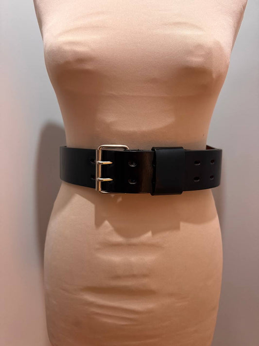 Comme des Garçon - Wide Black Leather Waist Belt (Pre-Owned)