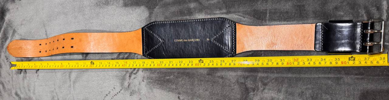 Comme des Garçon - Wide Black Leather Waist Belt (Pre-Owned)