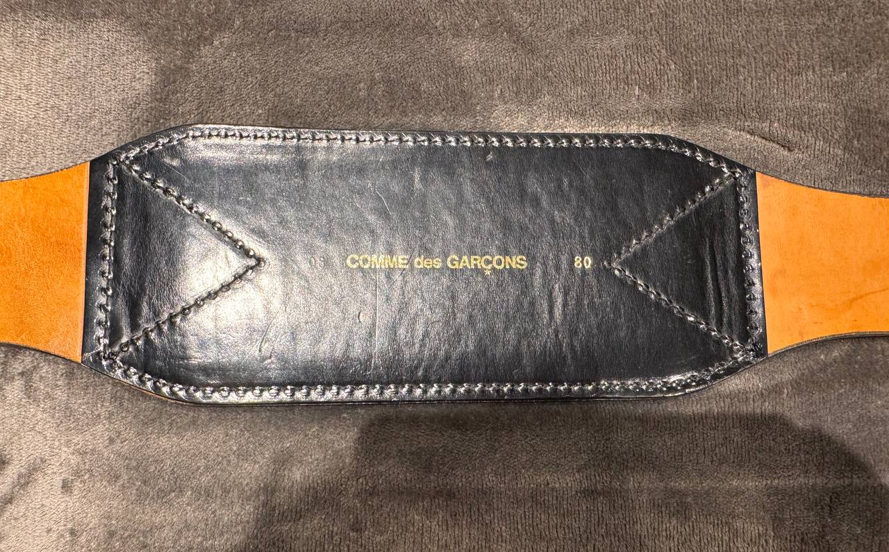 Comme des Garçon - Wide Black Leather Waist Belt (Pre-Owned)