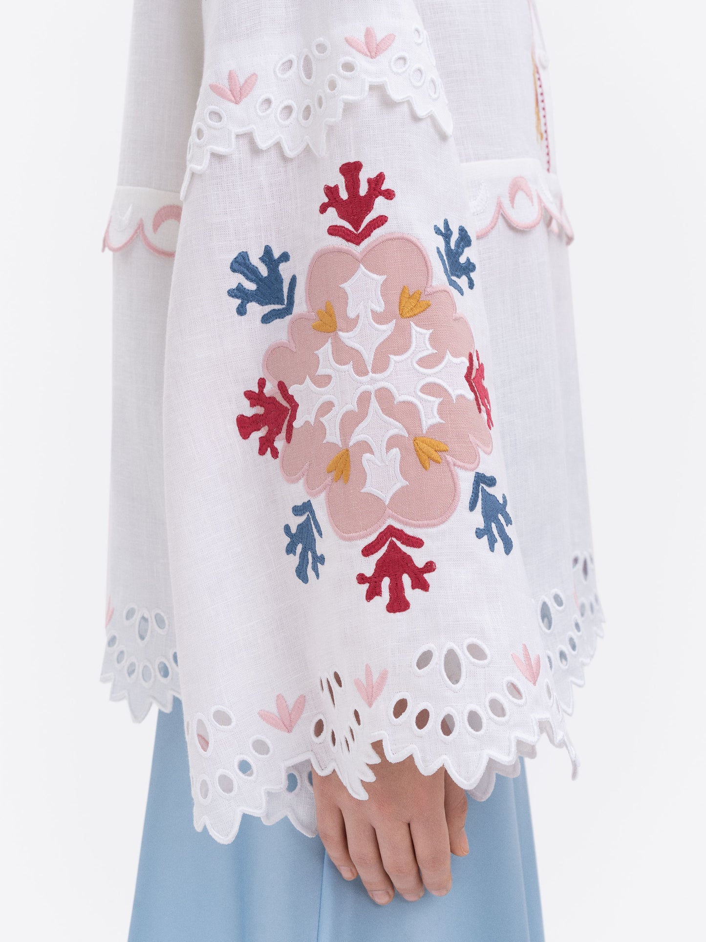 White embroidered linen blouse Horytsvit ETNODIM