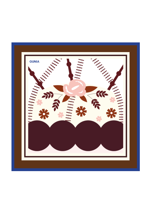 Korovai Silk Headscarf In Brown GUNIA PROJECT