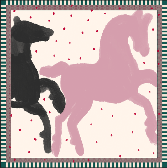 Silk Headscarf With The Horses GUNIA PROJECT