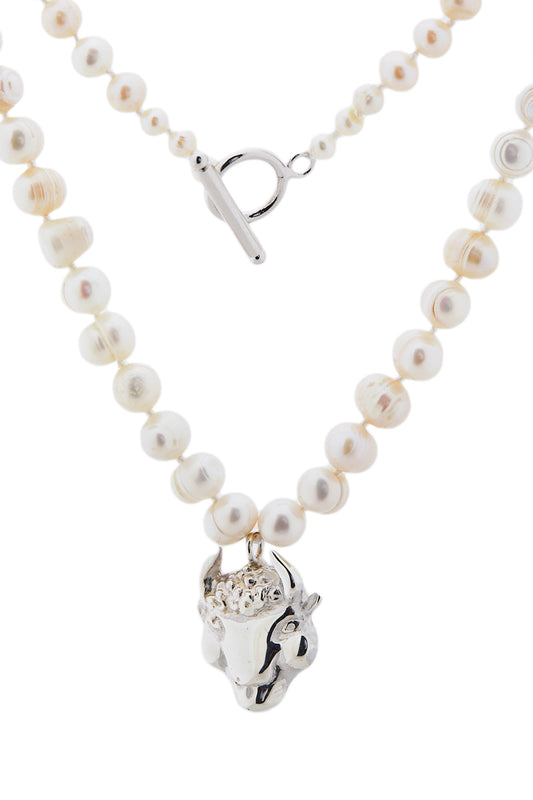 Necklace With A Silver Bull GUNIA PROJECT