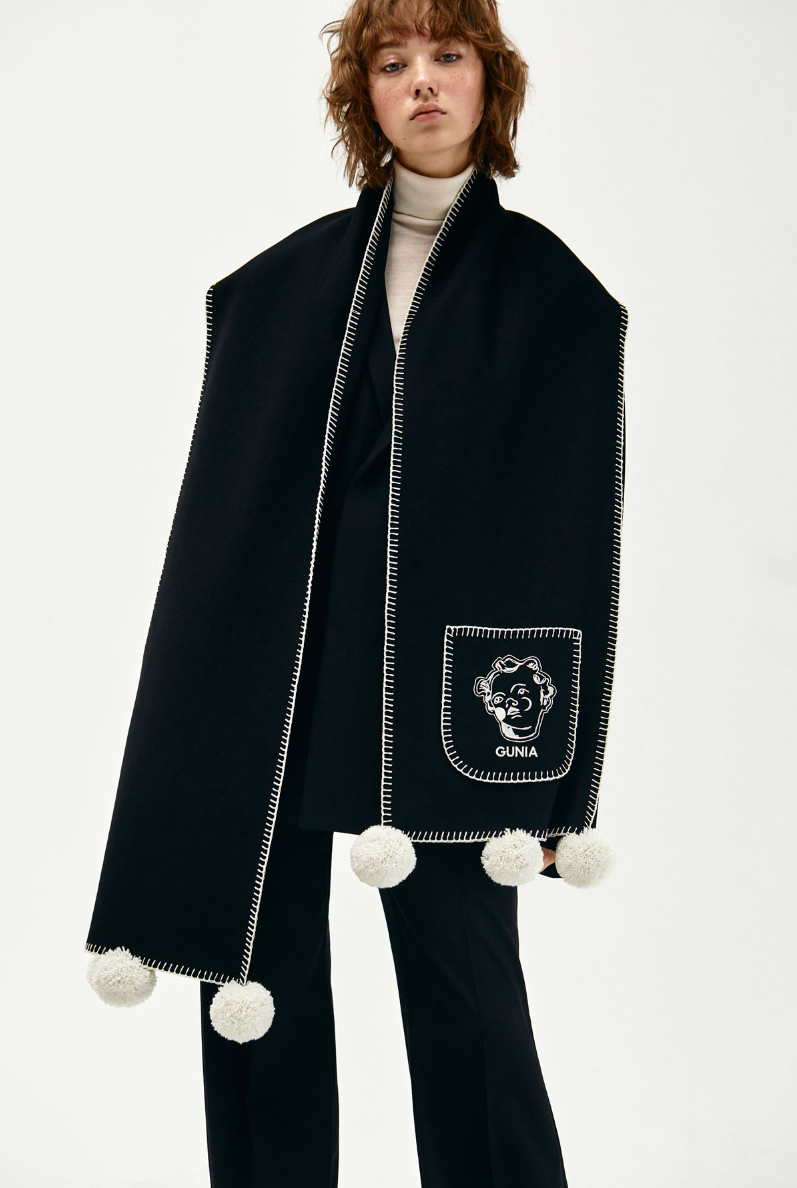 Woollen Scarf Black GUNIA PROJECT