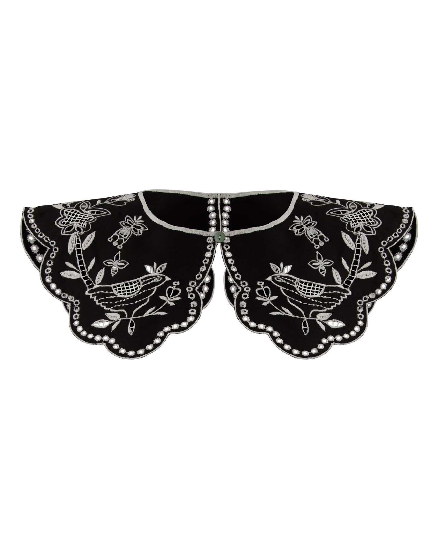 Black Cotton Collar With Embroidery GUNIA PROJECT