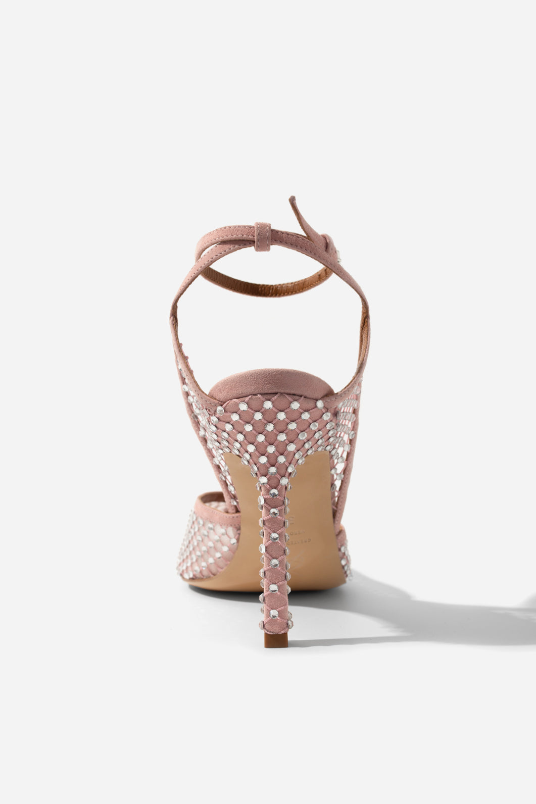 Whitney pink suede sandals with Swarovski crystals KACHOROVSKA