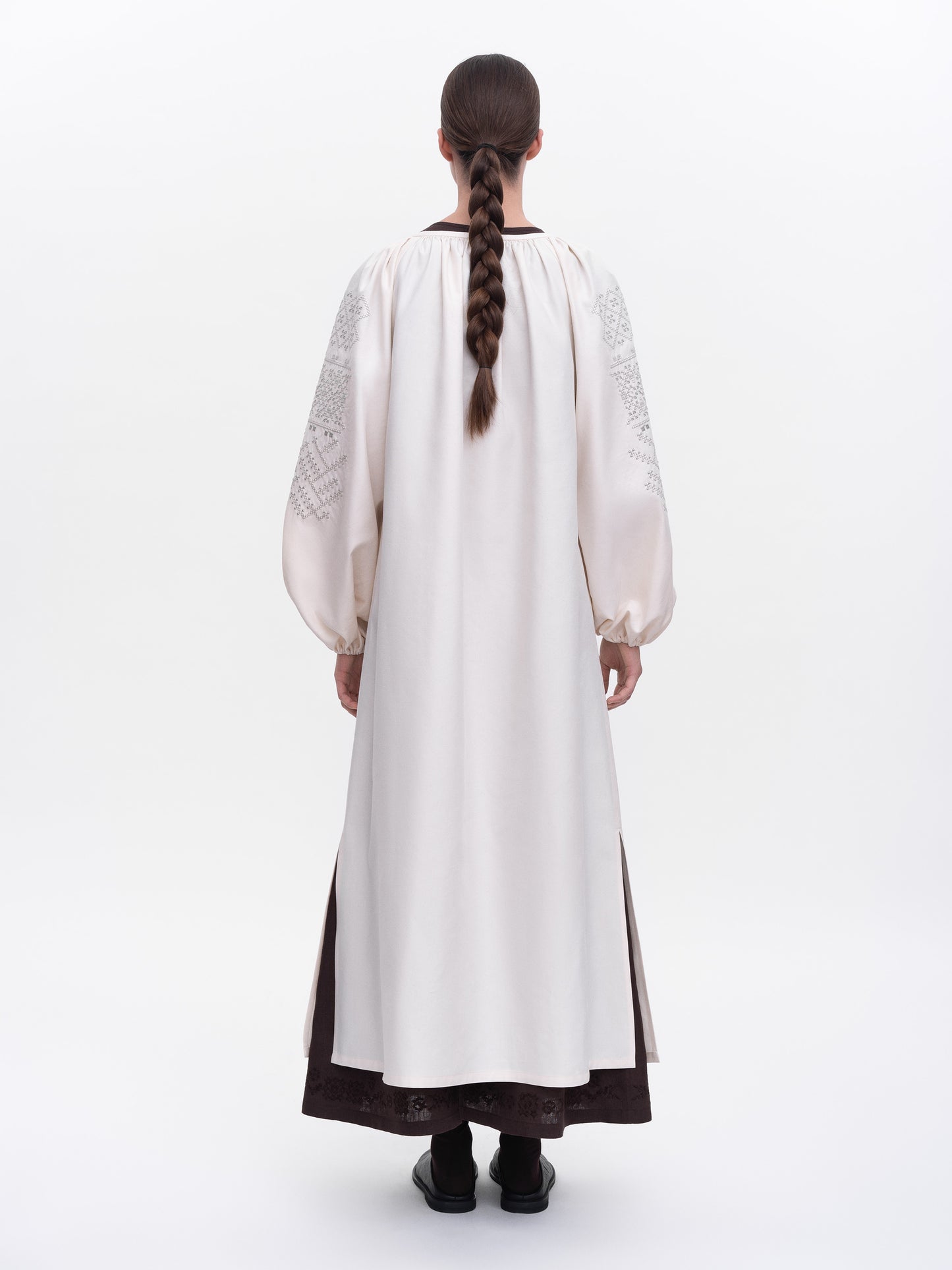 Milk embroidered dress Velina ETNODIM