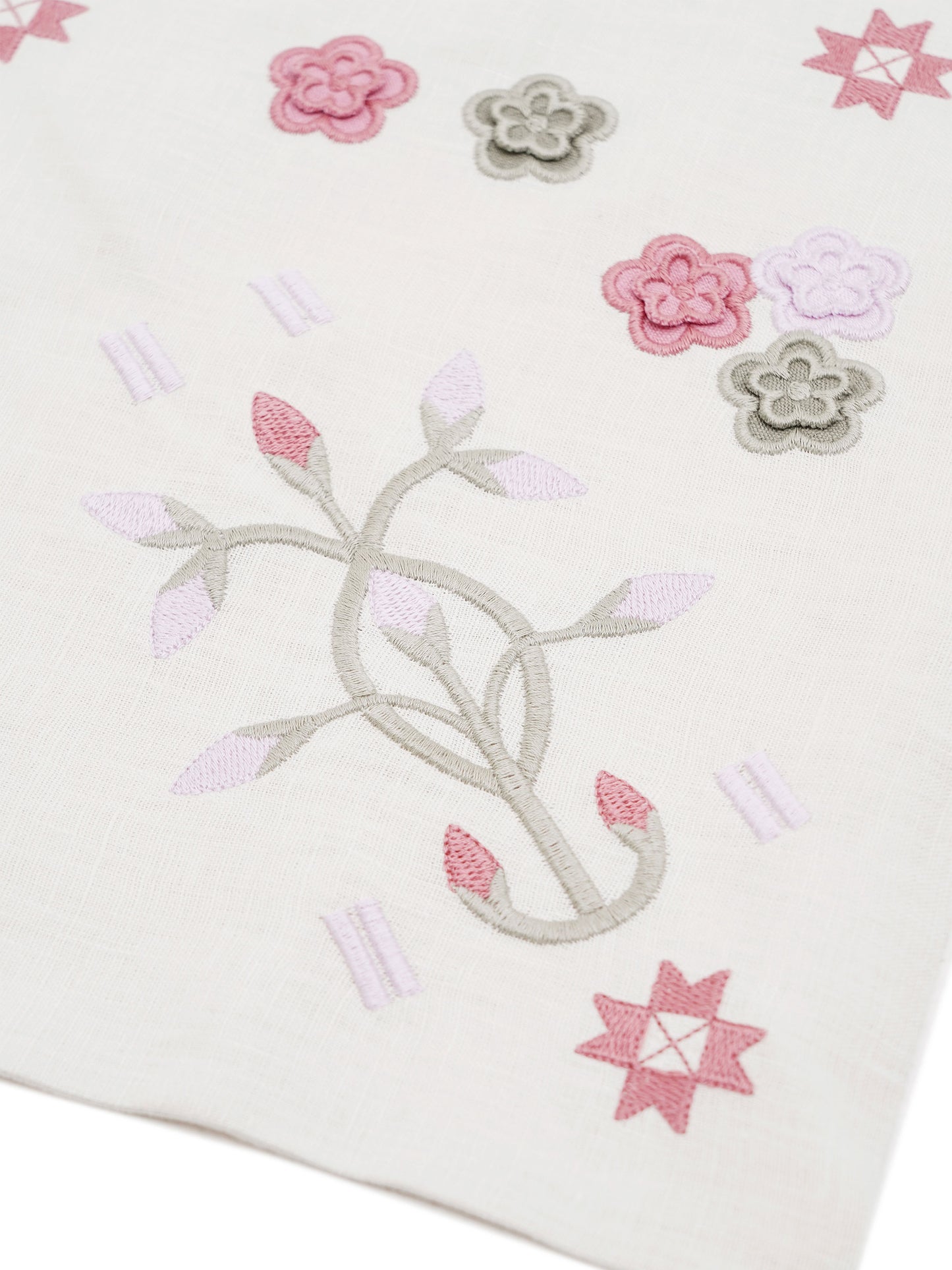 Embroidered linen shawl with floral ornaments Rozmay ETNODIM