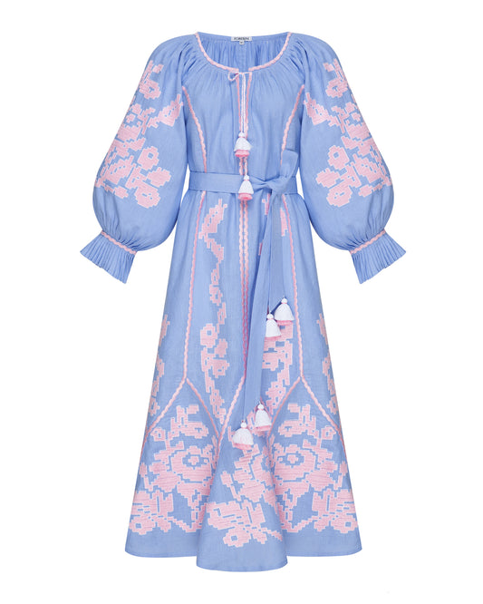 Eva Blue Midi Dress FOBERINI
