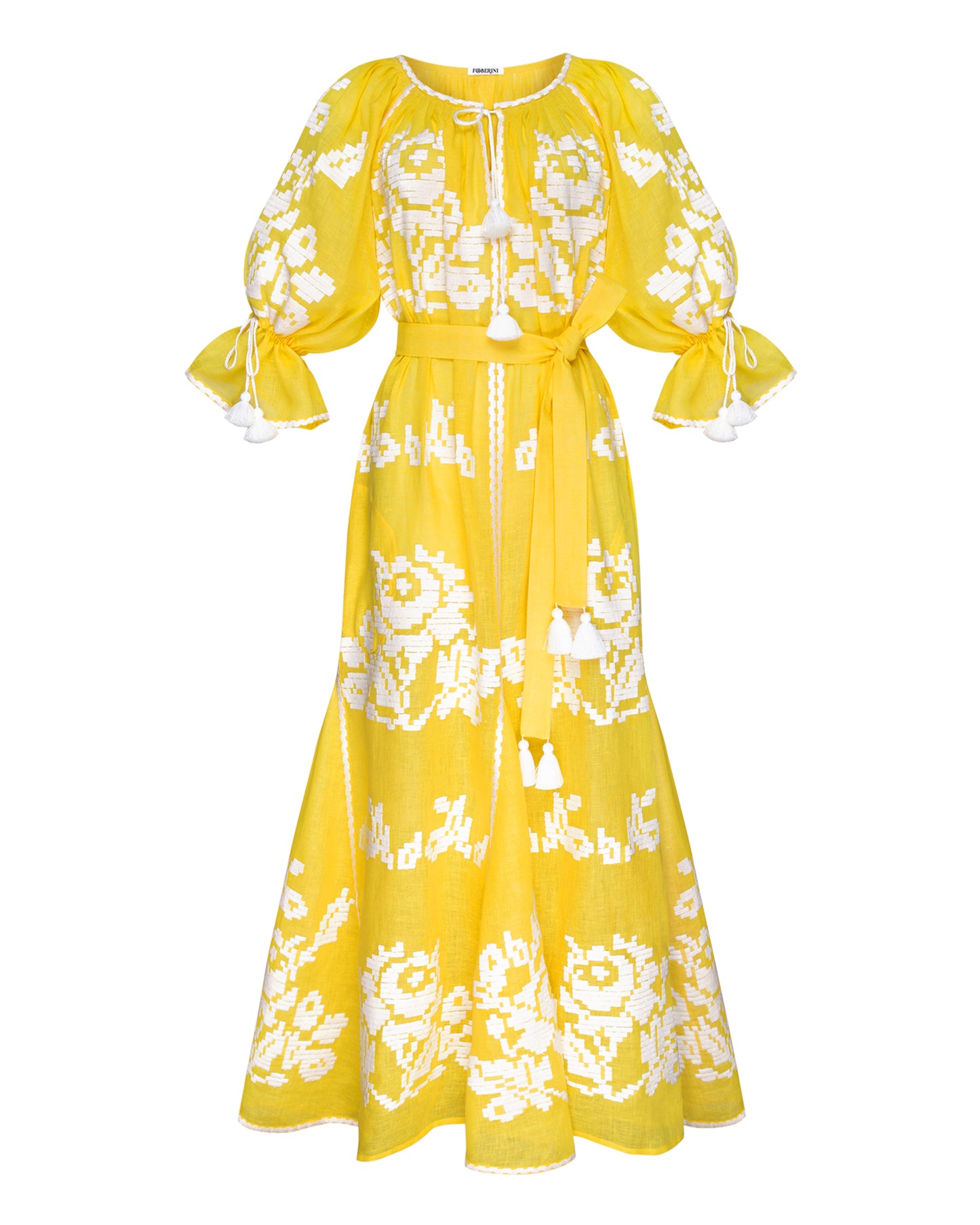 Kiss Of The Sun Yellow Maxi Dress FOBERINI