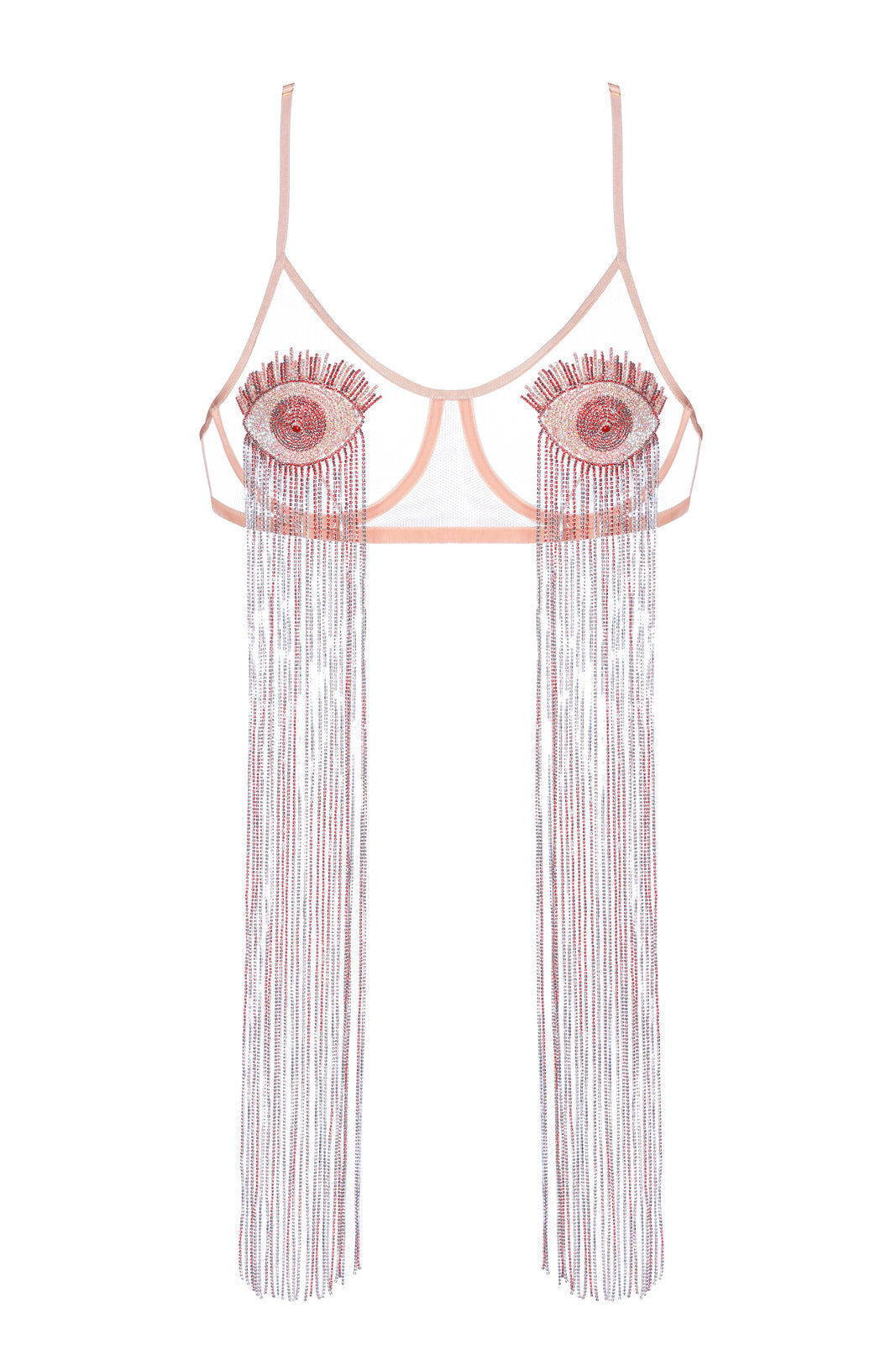 Transparent Bra "iD" with handmade embroidery FROLOV