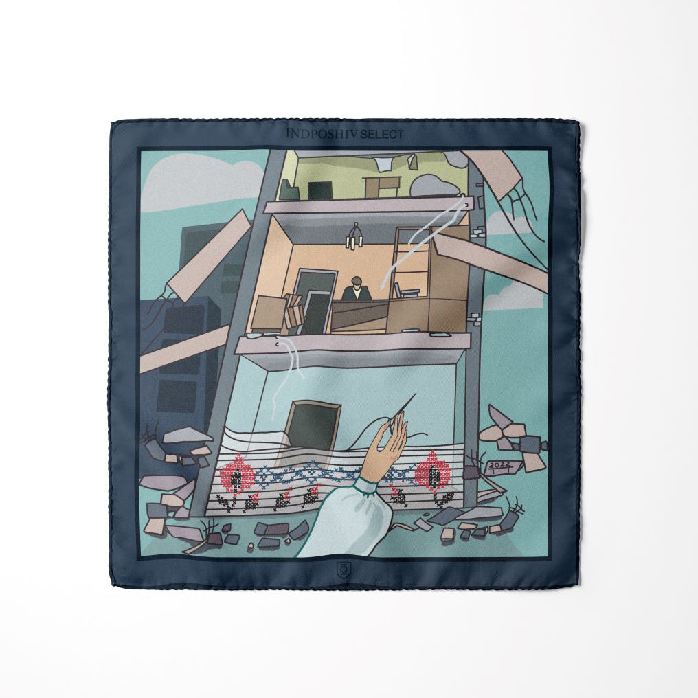 Silk handkerchief «Beaten, but not broken» INDPOSHIV SELECT