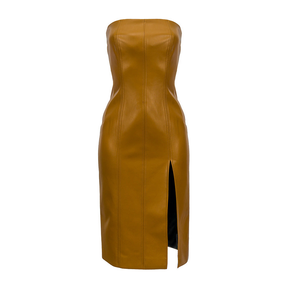 Eco-Leather Dress with Cut-Out GASANOVA