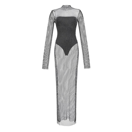 Crystal Maxi Dress with Sleeves GASANOVA