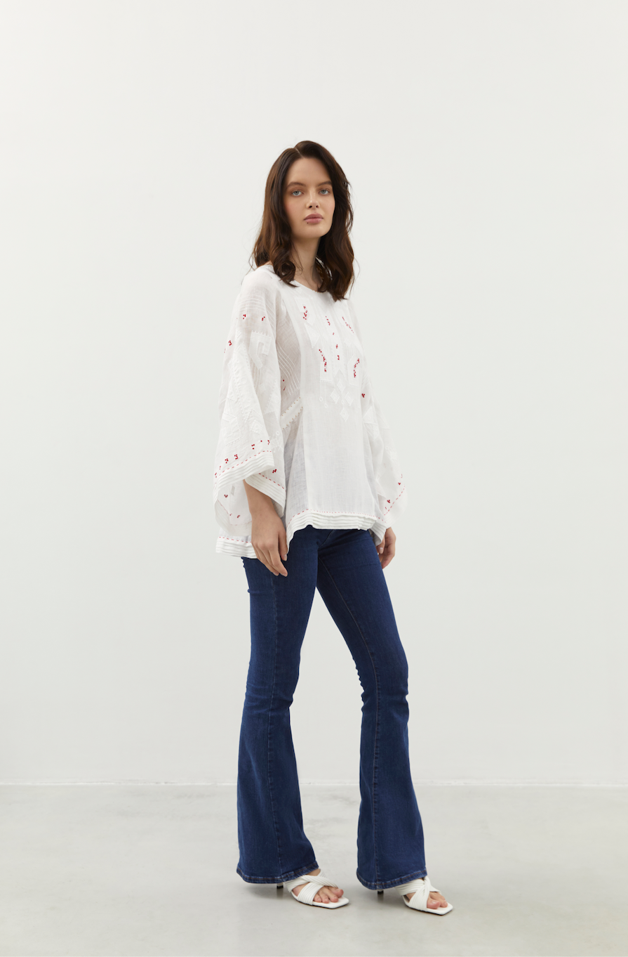 BRAILLE BLOUSE IN WHITE My Sleeping Gypsy
