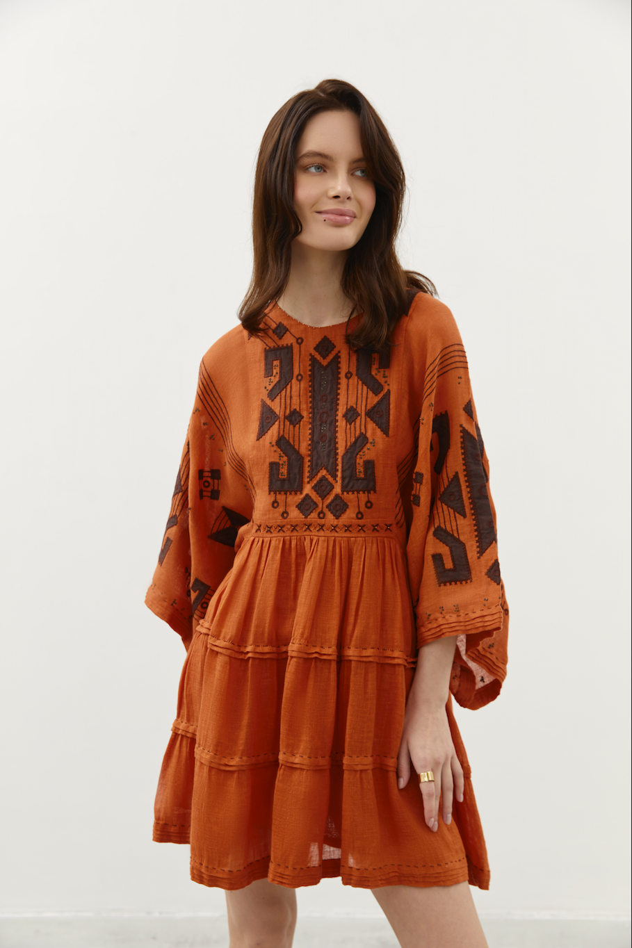 orange gypsy dress BRAILLE SHORT DRESS IN ORANGE My Sleeping Gypsy
