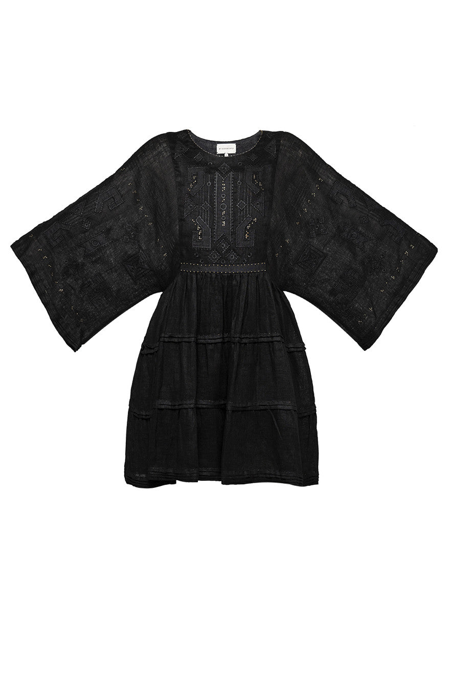 BRAILLE SHORT DRESS IN BLACK My Sleeping Gypsy