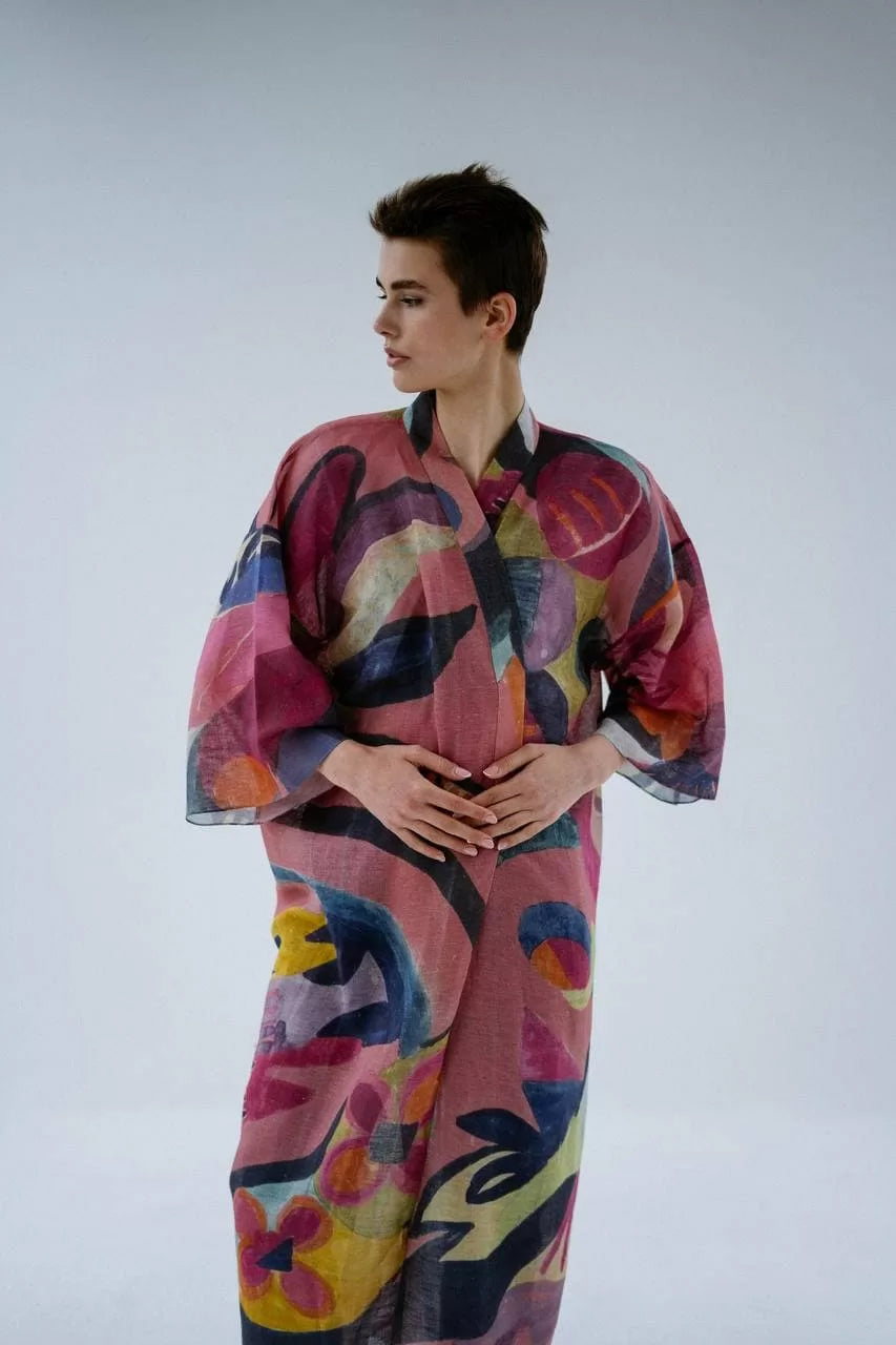 Long Kimono Pink Dreams OLIZ