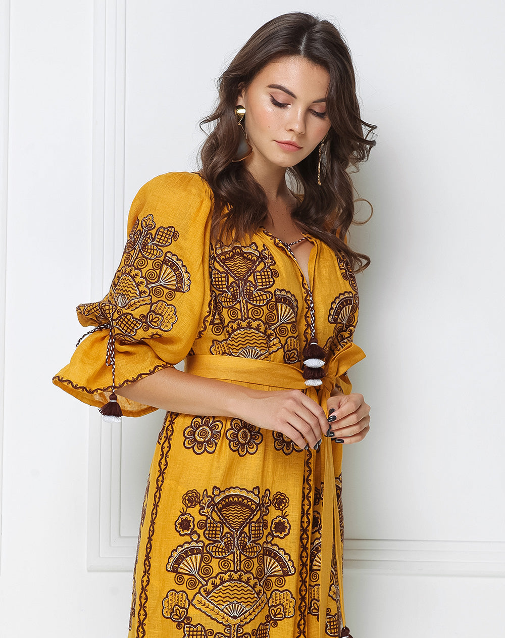 Victory Chic Mustard Maxi Dress FOBERINI