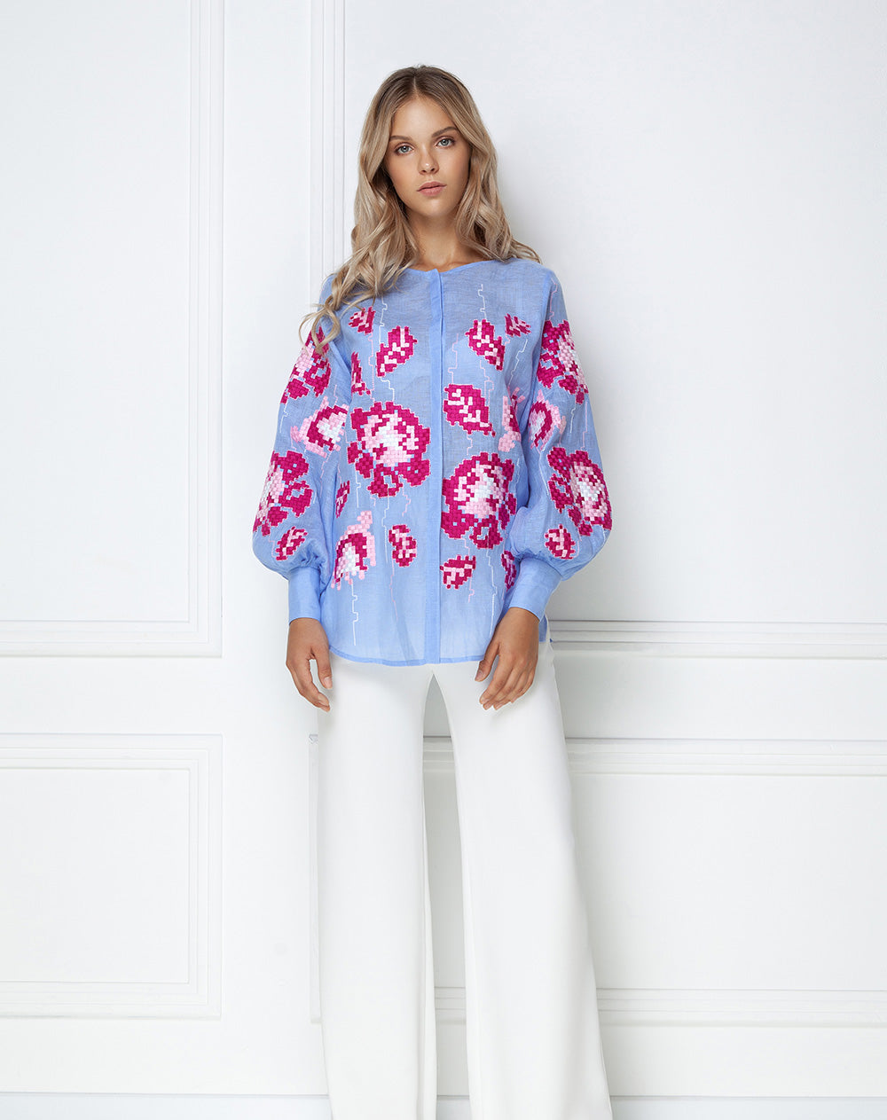 Camelia Light Blue Blouse FOBERINI