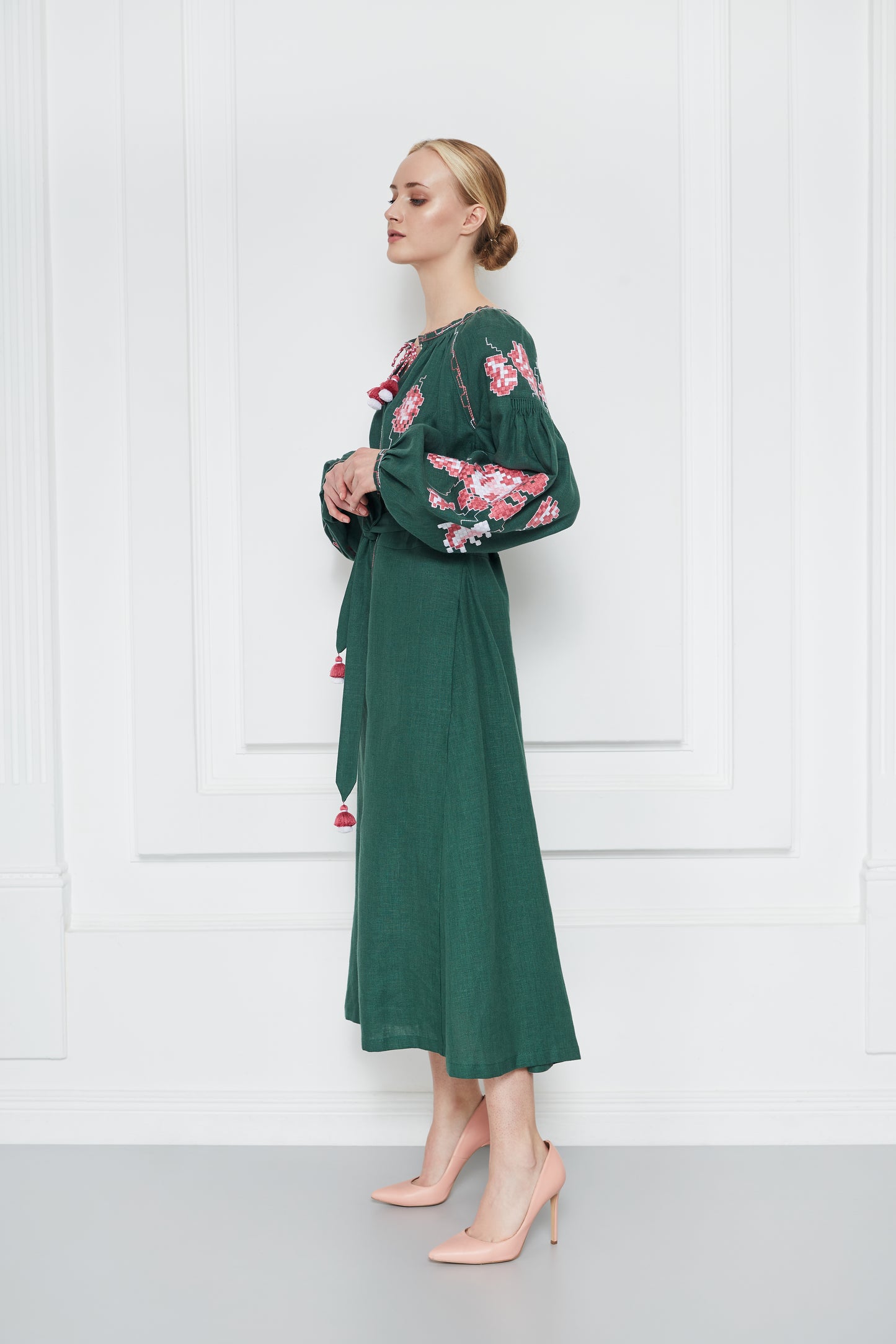 Camelia Green Midi Dress FOBERINI