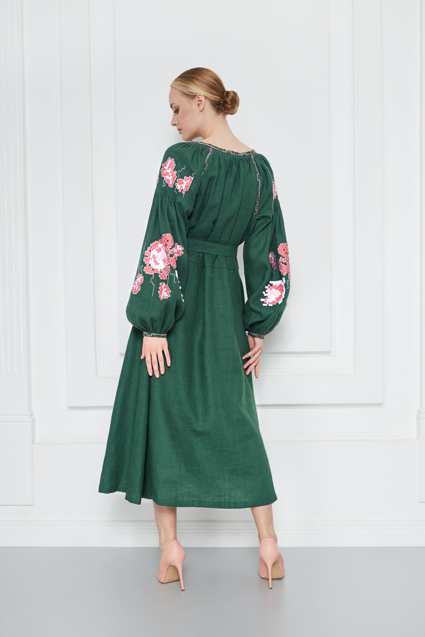 Camelia Green Midi Dress FOBERINI