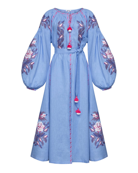 Claire Chic Violet Midi Dress FOBERINI