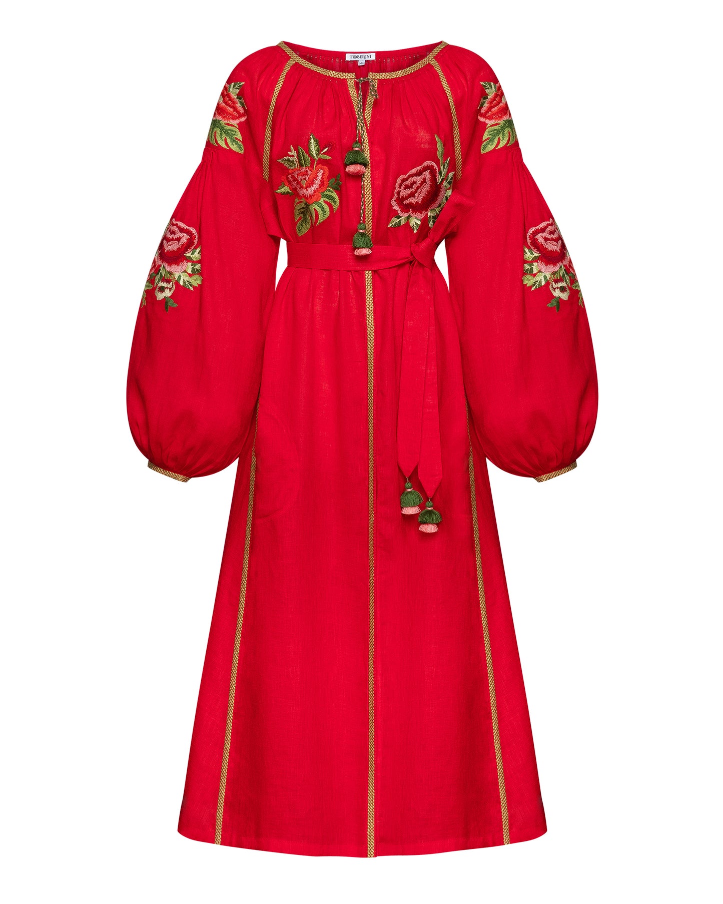Flora Red Midi Dress FOBERINI