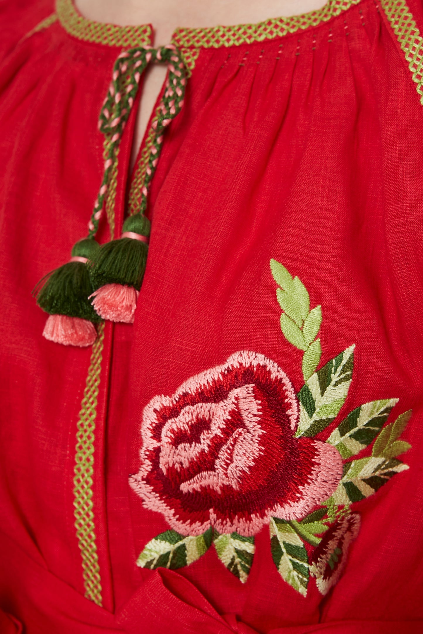 Flora Red Midi Dress FOBERINI