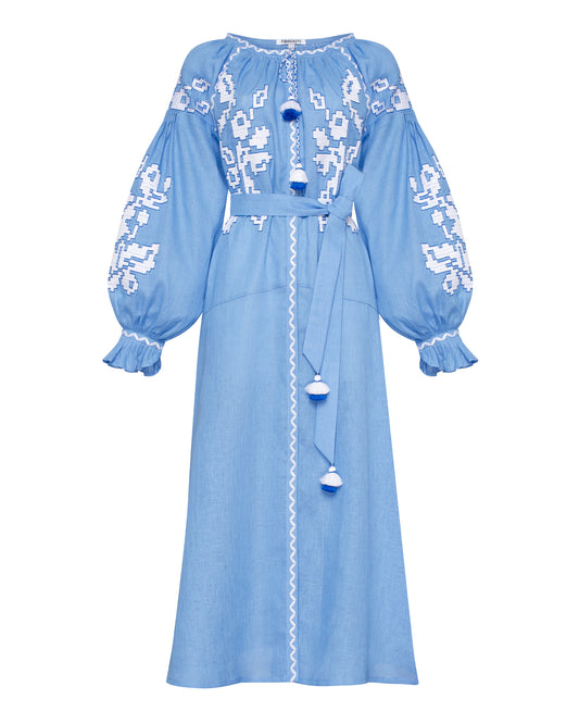 Zarina Blue Midi Dress FOBERINI