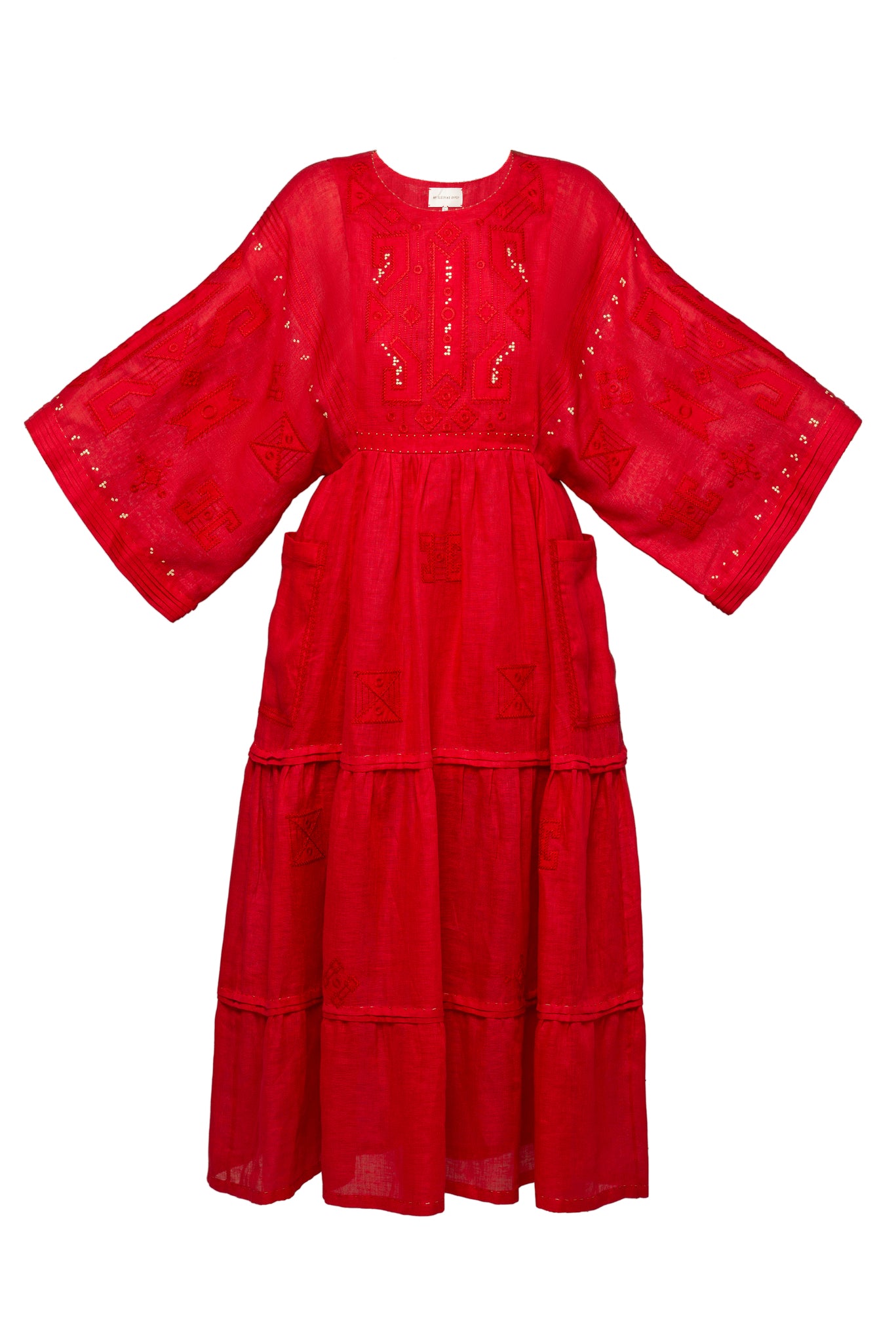 BRAILLE LONG DRESS IN RED My Sleeping Gypsy