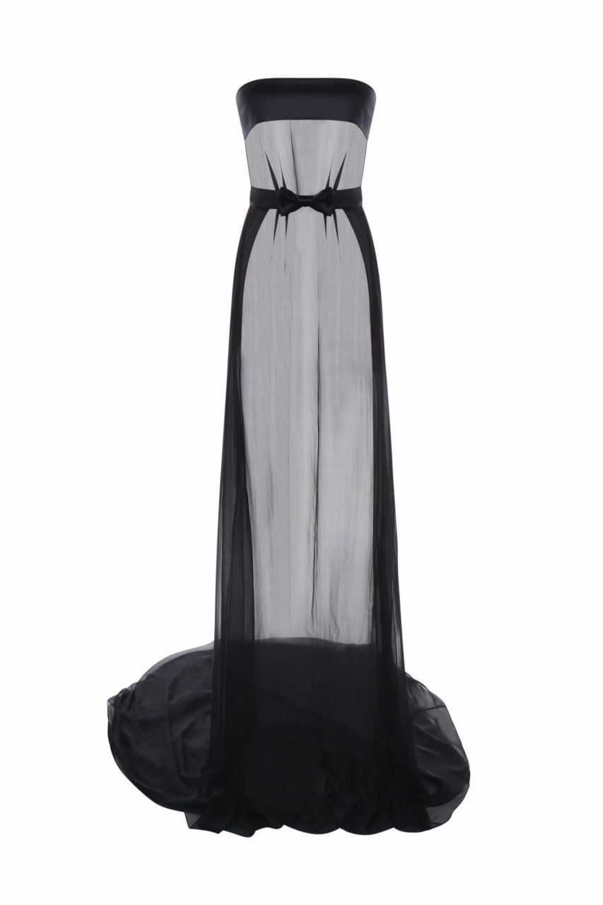 Wrap Transparent Dress with train FROLOV