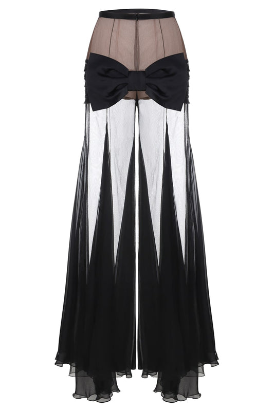 Net Trousers with chiffon bow FROLOV
