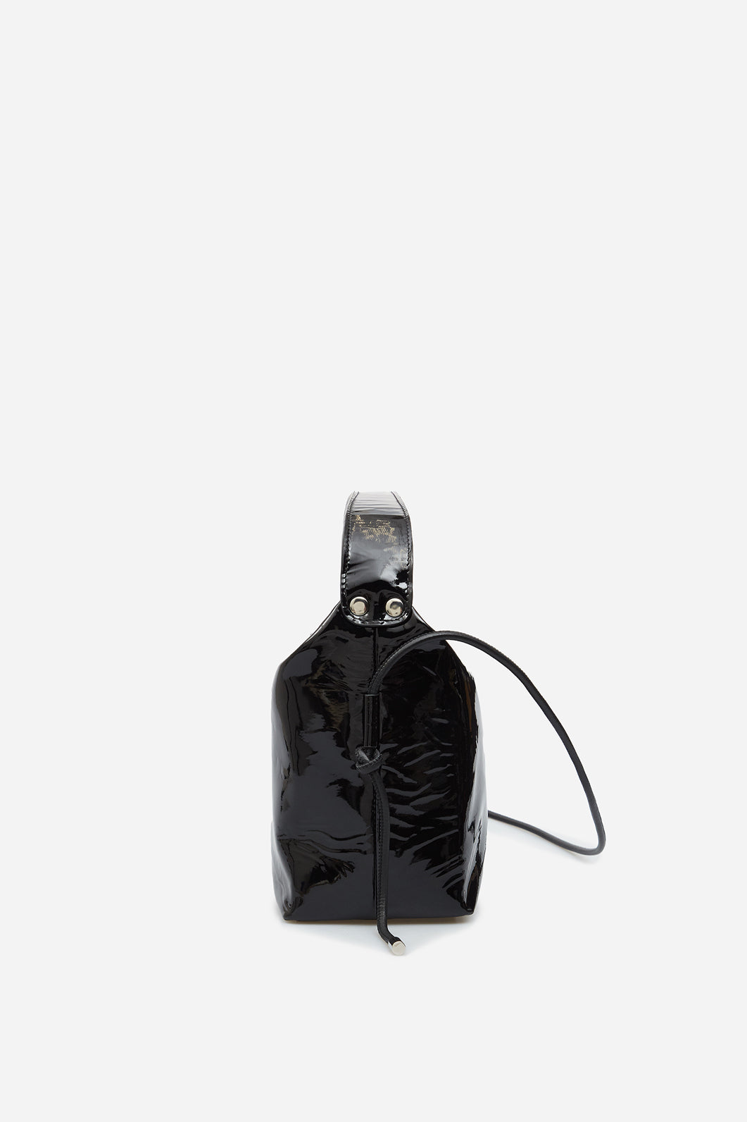 Selma mini black leather shoulder bag /silver/ KACHOROVSKA