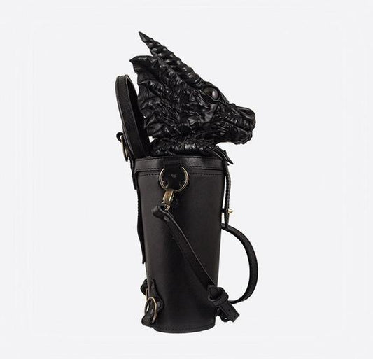 Black Dragon in Trunk Leather Bag-Backpack Bob Basset